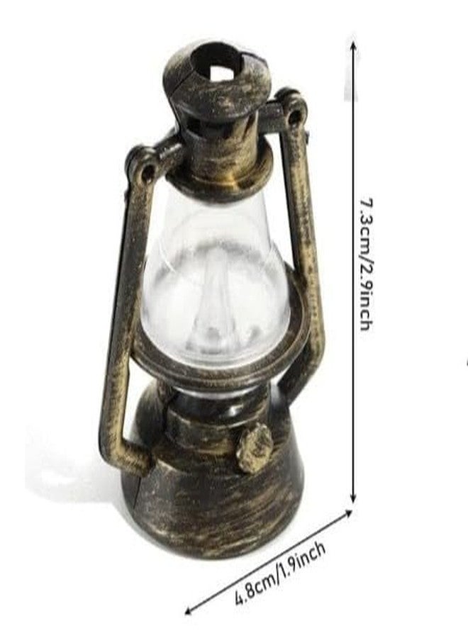 Tnyvm Bronze Color Miniature Lamps for Dollhouse, Doll House Retro Oil Lantern Dollhouse Accessories Scene Ornaments Miniature Scene Model Hurricane Lantern Kerosene Lamp Furniture Decoration - Image 2